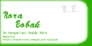 nora bobak business card