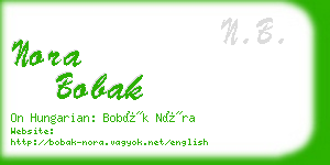 nora bobak business card